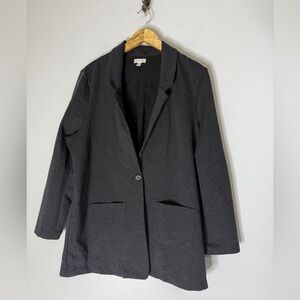Garnet Hill Single Button Blazer Dark Gray‎ Size 14